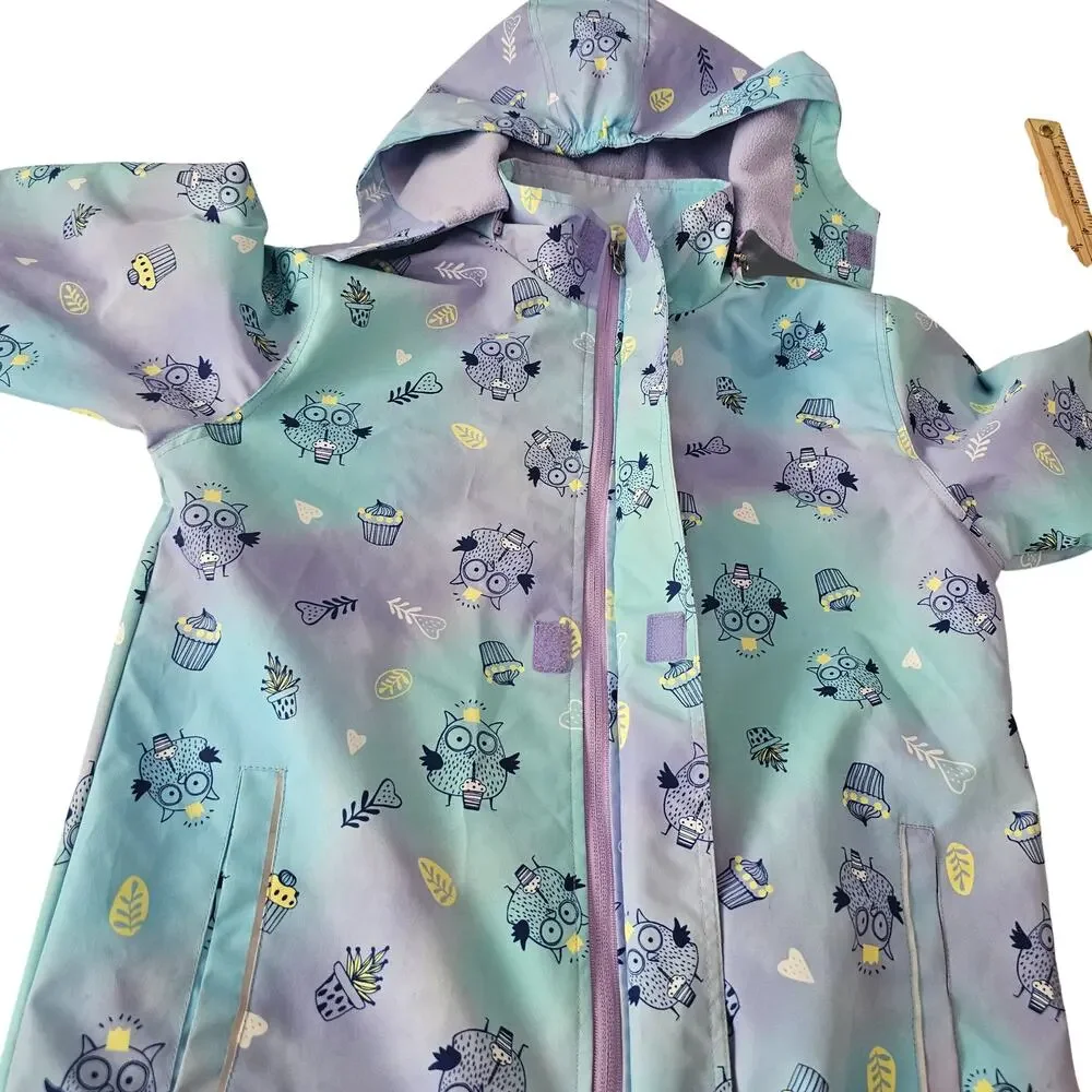 Top&Sky Kids Girls Lightweight Rain Jackets Waterproof Fleece Lined, Size 10